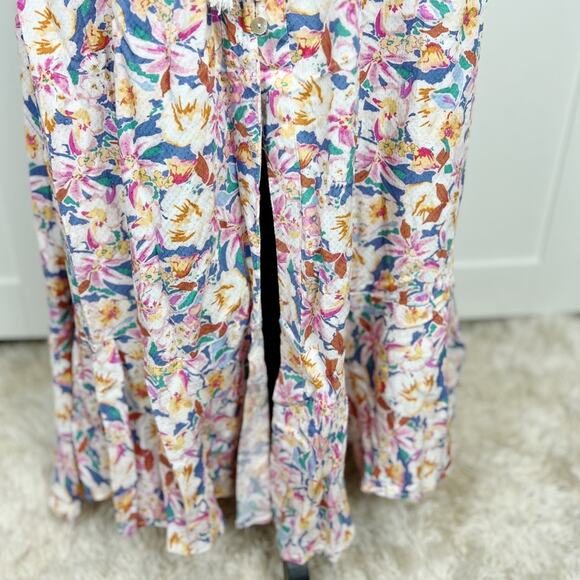 Cynthia Rowley Floral High‎ Waisted Long Button Down Skirt Size XL - Picture 5 of 11